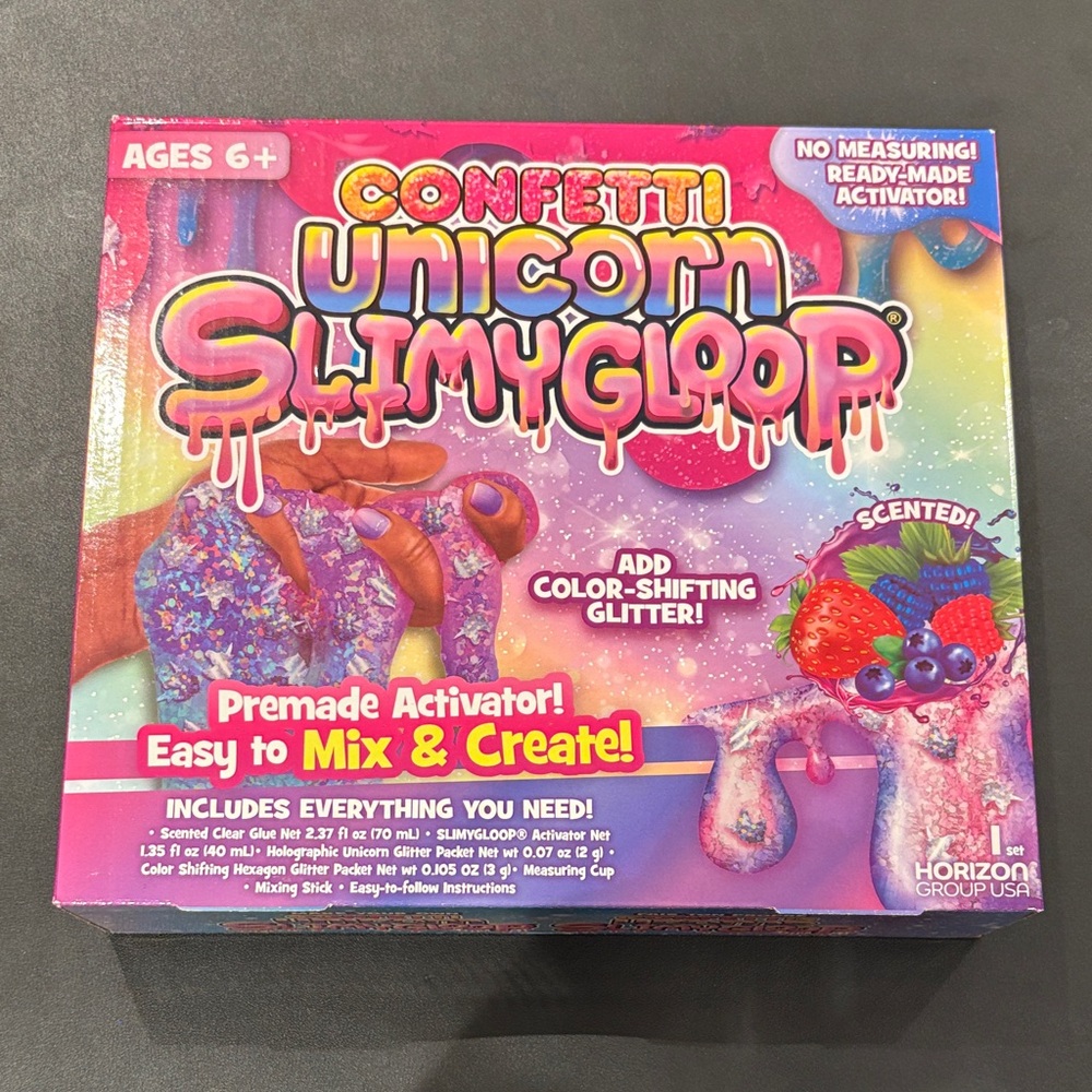 Horizon Group USA Confetti Unicorn SLIMYGLOOP - Purple and Pink